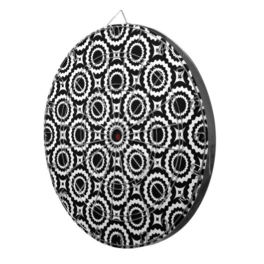 Cible De Fléchettes Design de cercles en zigzag noir mignon (Devant droit)