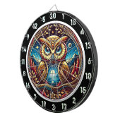 Cible De Fléchettes Design en Dartboard brillant de Chouette céleste (Devant droit)