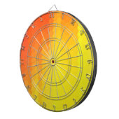 Cible De Fléchettes Design graphique hexagone jaune et orange (Devant droit)