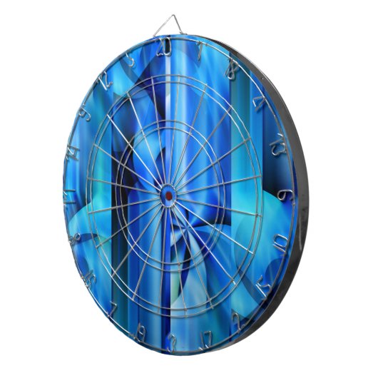 Cible De Fléchettes Design graphique transparent - bleu noir I (Devant droit)