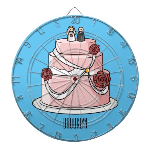 Cible De Fléchettes dessin animé de gâteau mariage (Devant)