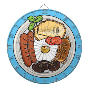 Cible De Fléchettes dessin animé du petit-déjeuner anglais