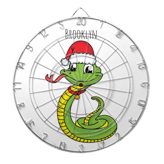 Cible De Fléchettes Dessin animé d'un serpent vert mignon avec un chap (Devant)