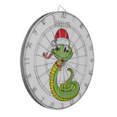 Cible De Fléchettes Dessin animé d'un serpent vert mignon avec un chap (Devant gauche)