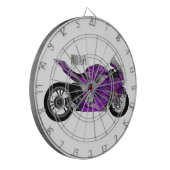 Cible De Fléchettes Dessin de moto de sport violet (Devant gauche)