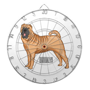 Cible De Fléchettes dessin humoristique chinois de chien Shar-Pei