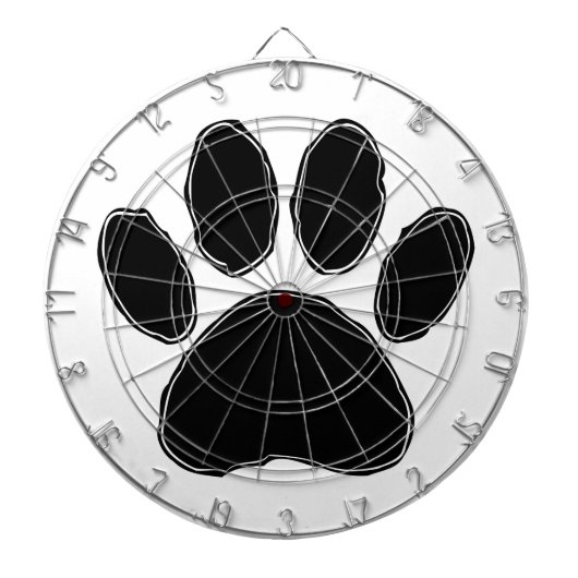 Cible De Fléchettes Dessin Paw Chien En Noir (Devant)