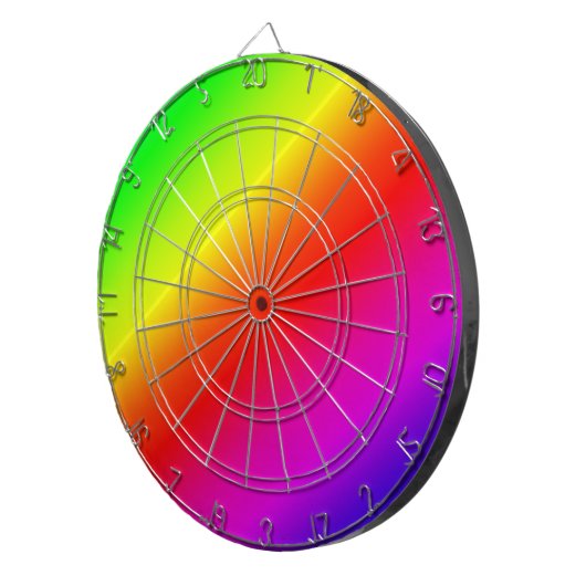 Cible De Fléchettes Diagonale arc-en-ciel rouge à vert (Devant droit)