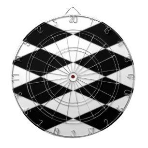 CIBLE DE FLÉCHETTES DIAMANTS NOIRS ET BLANCS