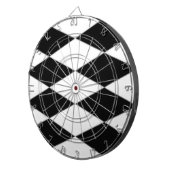 CIBLE DE FLÉCHETTES DIAMANTS NOIRS ET BLANCS (Devant droit)