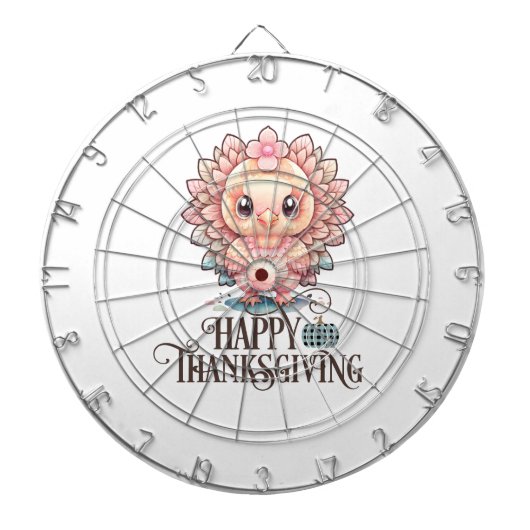 Cible De Fléchettes Dinde de Thanksgiving mignonne (Devant)