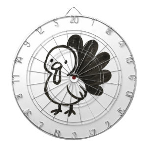 Cible De Fléchettes Dinde minimaliste – Conception d'oiseau à encre lu