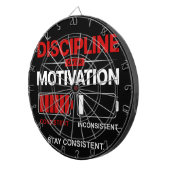 Cible De Fléchettes Discipline Over Motivation – Stay Consistent | Sel (Devant droit)