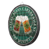Cible De Fléchettes Dk Green Rustic Wood Cheers Bières Shenanigans (Devant droit)