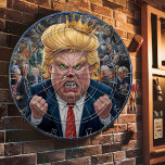 Cible De Fléchettes Donald Trump Le roi des fléchettes<br><div class="desc">Photo de la Cible de flechettes de Donald Trump. Un tableau de fléchettes humoristique montrant une caricature de Donald Trump comme cible, portant une couronne et une expression en colère. Le tableau est entouré de petites images de gens. Un tableau de bord rond représentant une caricature de Donald Trump. L'image...</div>