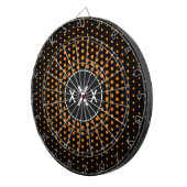 Cible De Fléchettes Dots Techno orange Monogramme moderne (Devant droit)