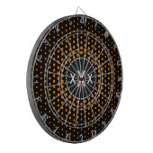 Cible De Fléchettes Dots Techno orange Monogramme moderne (Devant gauche)