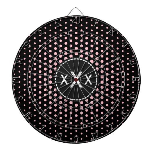 Cible De Fléchettes Dots Techno rose Monogramme moderne (Devant)