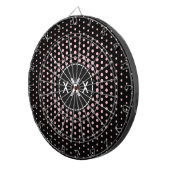 Cible De Fléchettes Dots Techno rose Monogramme moderne (Devant droit)