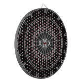 Cible De Fléchettes Dots Techno rose Monogramme moderne (Devant gauche)