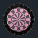 Cible de flechettes : Doucement rose, gris, et<br><div class="desc">Jeu de Cible de flechettes doucement rose,  gris,  et par noir coloré comprenant 6 dards en laiton</div>