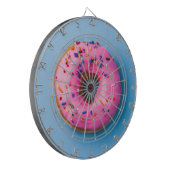 Cible De Fléchettes Doughnut photo bleu et rose moderne Darboard (Devant gauche)