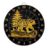 Cible de flechettes d'ours durable avec accents or (Devant)