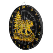 Cible de flechettes d'ours durable avec accents or (Devant droit)