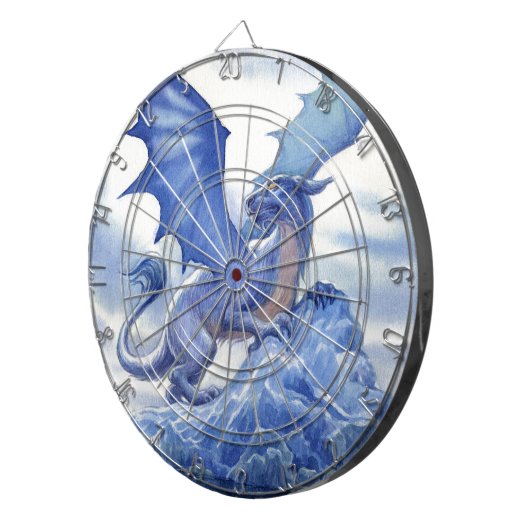 Cible De Fléchettes Dragon bleu féroce (Devant droit)