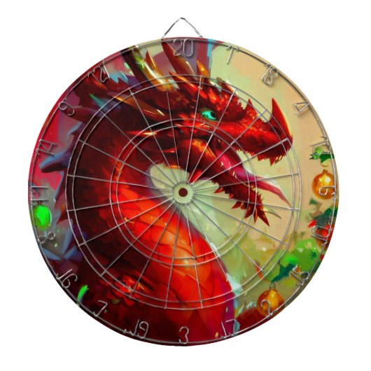 Cible De Fléchettes Dragon de Noël (1) (Devant)