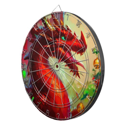 Cible De Fléchettes Dragon de Noël (1) (Devant droit)