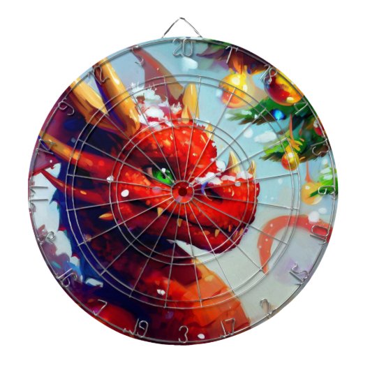 Cible De Fléchettes Dragon de Noël (2) (Devant)