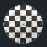 Cible De Fléchettes Drapeau À damiers (noir et blanc) (Motif du vérifi<br><div class="desc">Cette conception comporte un drapeau à damiers noir et blanc qui est généralement utilisé dans les courses automobiles pour indiquer la finale. Le drapeau est souvent associé au vainqueur d'une course, puisqu'ils sont les premiers à dépasser le drapeau à damiers. Le motif peut aussi être considéré comme influencé par un...</div>