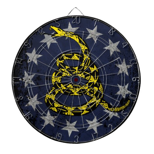 Cible De Fléchettes Drapeau américain 13 étoiles et serpent (Devant)