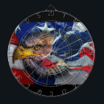 Cible De Fléchettes Drapeau américain de loup d'aigle chauve Patriotiq<br><div class="desc">drapeau</div>