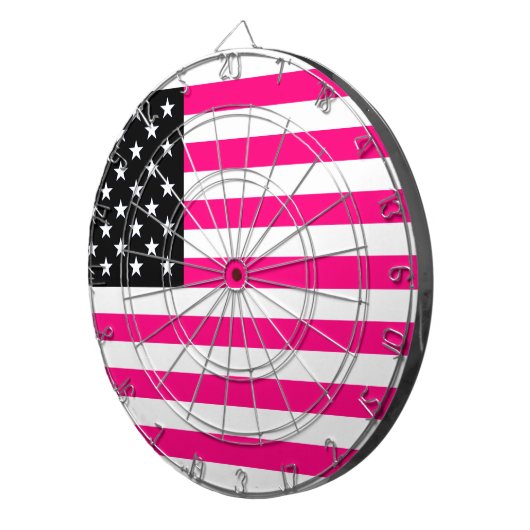 Cible De Fléchettes drapeau américain rose (Devant droit)