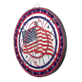 Cible De Fléchettes Drapeau américain rouge blanc et bleu régulation (Devant droit)