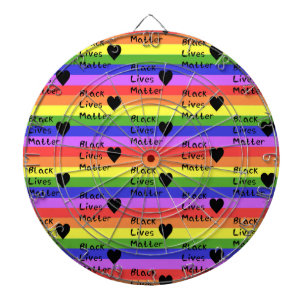 Cible De Fléchettes Drapeau Arc-en-ciel Black Lives Matter Texte LGBTQ