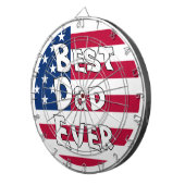 Cible De Fléchettes Drapeau Best Papa Ever USA (Devant droit)