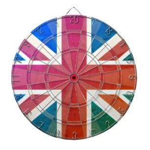 Cible De Fléchettes Drapeau britannique effet de couleur vieillie Unio