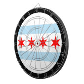 Cible De Fléchettes Drapeau Chicago Dartboard & Illinois / États-Unis (Devant droit)