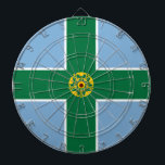 Cible De Fléchettes Drapeau de Derbyshire (Comté d'Angleterre, Royaume<br><div class="desc">Ce design présente le drapeau historique du comté de Derbyshire, situé dans les Midlands de l'Est de l'Angleterre. Une grande partie du Parc national du district de Peak se trouve dans le comté de Derbyshire, et la chaîne de collines de Pennine qui s'étend au nord du comté. Derbyshire borde West...</div>