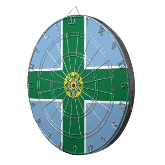 Cible De Fléchettes Drapeau de Derbyshire (Comté d'Angleterre, Royaume (Devant droit)