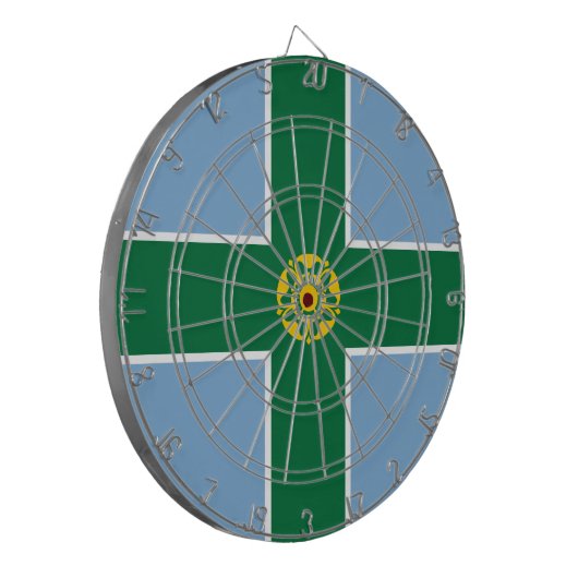 Cible De Fléchettes Drapeau de Derbyshire (Comté d'Angleterre, Royaume (Devant gauche)