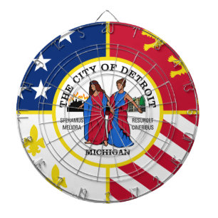 Cible De Fléchettes Drapeau de Detroit, Michigan Dartboard