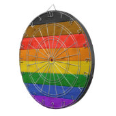 Cible De Fléchettes Drapeau de fierté gay inclusif de SlipperyJoe text (Devant droit)