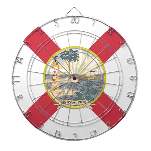 Cible De Fléchettes Drapeau de la Floride : l'État Ensolleillé des Flo (Devant)