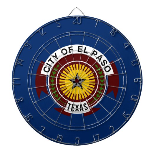Cible De Fléchettes Drapeau de la ville d'El Paso (Texas) (Devant)