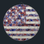 Cible De Fléchettes Drapeau de l'Amérique avec une bannière étoilée co<br><div class="desc">Voyez-vous, à la lumière matinale, ce que nous avons si fièrement salué à la dernière lueur du crépuscule ? Dont les larges rayures et les étoiles brillantes, à travers le combat périlleux, O'er les remparts que nous avons vus, coulaient si galamment ? Et l'éblouissement rouge des roquettes, les bombes qui...</div>