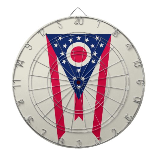 Cible De Fléchettes Drapeau de l'Ohio : La Bannière de l'État Buckeye (Devant)
